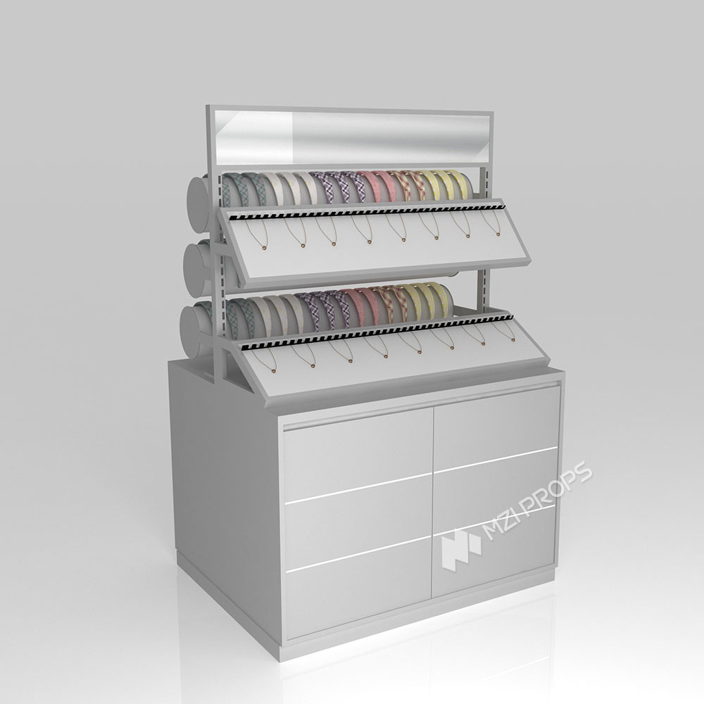 GDR08-SZ01-C Retail Display Shelf with Velvet Layered Shelves and ...