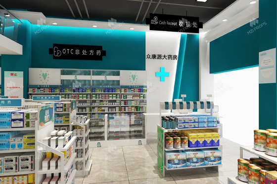 03-GJZYS001, Advanced Professional Style Pharmacy Store In Huizhou Featuring 35 Main Fixtures Within 83 Sqm And Approx. $6,622 Budget