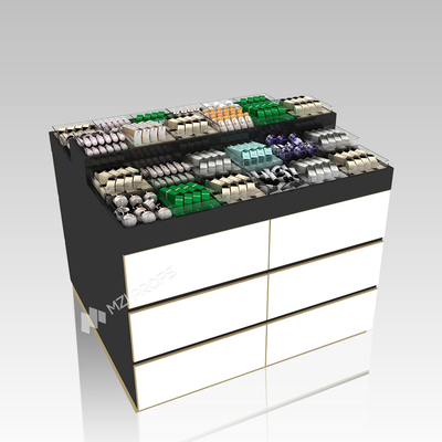 Multifunctional Cosmetic Display Stand for Samples and Skincare - Island Unit for Beauty Store Display Furniture