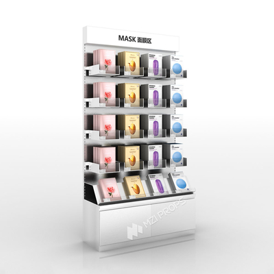 Cosmetic Display Shelf Facial Mask Wall Cabinet With Light-box For Skincare Shop Interior Design