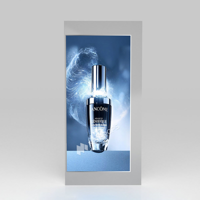 Beauty Store Counter Grey Wooden Display Cabinet With Led For Branding Shop Fitting And Luxury Store Display