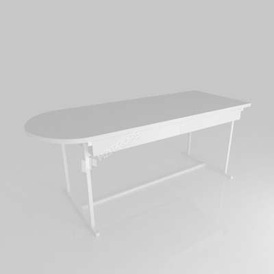 Retail Shop Stand Grey Wooden Experience Table For Customized Shop Fitting And Space-Saving Shop Stand