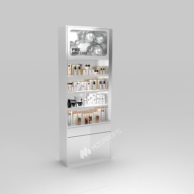 Perfume Shop Fitting Simple And Stylish Skincare Back Cabinet For Branded Store Shelf And Luxury Display Showcase