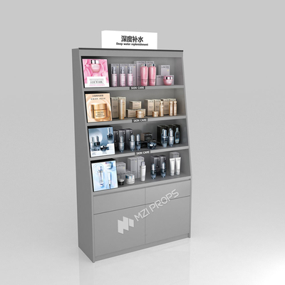 Skincare Display Table Grey Wooden Counter, Fashionable And Simple For  Luxury Shop Cabinet And Premium Store Shelf