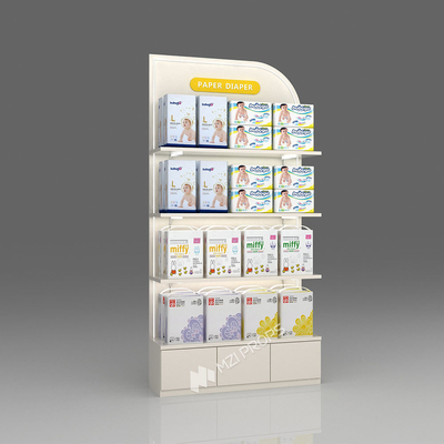 Baby Display Rack Irregular-Shaped Paper Goods High Cabinet with Adjustable Shelves for Mom & Baby Store Design